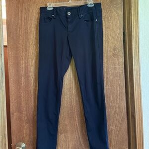 Lilly Pulitzer navy skinny jeans.